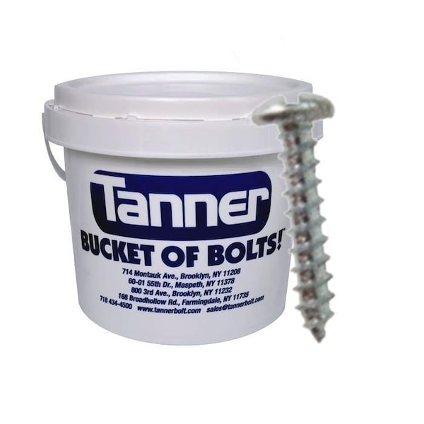 Tanner Sheet Metal Screw, 1 in, Zinc Plated Steel Pan Head Combination Phillips/Slotted Drive TB-804 - main